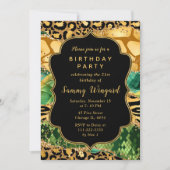 Gold und Green Safari Agate Geburtstag Einladung (Vorderseite)
