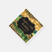 Gold und Green Safari Agate Geburtstag Serviette (Ecke)