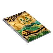 Gold und Green Safari Animal Print Agate Notizblock (Rechte Seite)