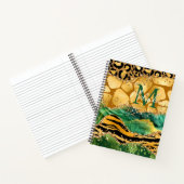 Gold und Green Safari Animal Print Agate Notizblock (Innenseite)