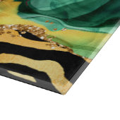 Gold und Green Safari Animal Print Agate Schneidebrett (Ecke)