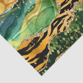 Gold und Green Safari Animal Print Agate Seidenpapier (Detail)