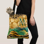 Gold und Green Safari Animal Print Agate Tasche (Von Nahem)