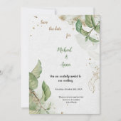 GOLD UND GREEN WEDING INVITATION EINLADUNG (Vorderseite)
