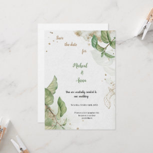 GOLD UND GREEN WEDING INVITATION EINLADUNG
