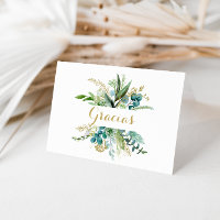 Gold- und Grün-Eukalyptus-Spanische-Dankeskarten