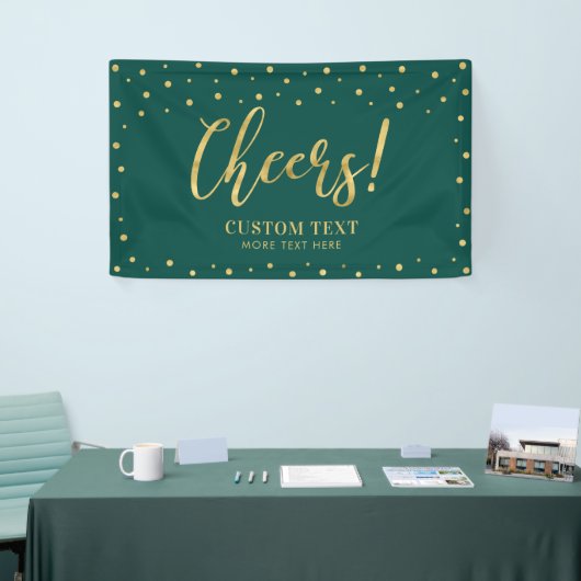 Gold und Grün | Modernes Chef Jedes Anlasses Party Banner (Messeveranstaltung)