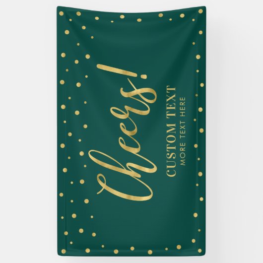 Gold und Grün | Modernes Chef Jedes Anlasses Party Banner (Vertikal)