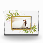 Gold und Grüne Aquarellfolien Fotoblock (Vorderseite)