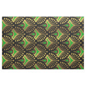 Gold und grüne Art-Deco-Muster auf schwarz Stoff (Fat Quarter (45,7 x 55,9 cm))