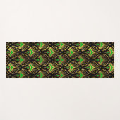 Gold und grüne Art-Deco-Muster auf schwarz Yogamatte (Vorderseite (Horizontal))