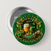 Gold- und grüne aufwendige St. Patrick's Day-Feier Button (Vorne & Hinten)