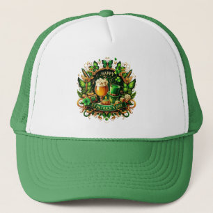 Gold- und grüne aufwendige St. Patrick's Day-Feier Truckerkappe