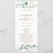 Gold- und Grüne Botanische Hochzeit Programm (Vorderseite)