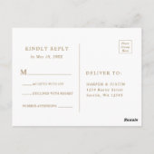 Gold und grüne botanische Hochzeitsszenarien - RSV Postkarte (Rückseite)