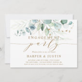 Gold- und Grüne Botanische Partnerschaft Einladung (Vorderseite)