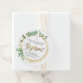 Gold und grüne Botanische Taufe Vielen Dank Geschenkanhänger (Beispiel)