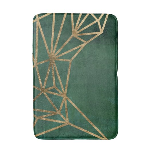 Gold- und Grüne Dschungel-Web Badematte (Vorderseite Vertikal)