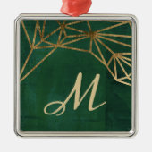 Gold- und Grüne Dschungel-Web Ornament Aus Metall (Vorne)