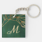 Gold- und Grüne Dschungel-Web Schlüsselanhänger (Rückseite)