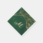 Gold- und Grüne Dschungel-Web Serviette (Ecke)