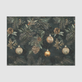 Gold und Grüne Dunkelheit und Moody - Weihnachten Seidenpapier