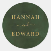 Gold und grüne Farbe Runder Aufkleber (Vorderseite)