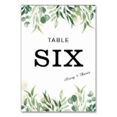 Gold und Grüne Hochzeit für Tischnummer Card. (Rückseite)