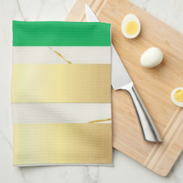 Gold- und grüne Marmorstreifen Geschirrtuch