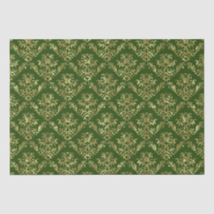 Gold und grüne rote Vintage Damaskus 2 Seidenpapier