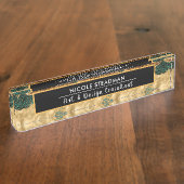 Gold und Grüne Safari Dschungeltiere Namensplakette (Seite)