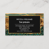 Gold und Grüne Safari Dschungeltiere Visitenkarte (Rückseite)