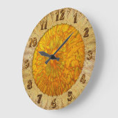 Gold und grüne Textur mit einem abstrakten Teil Große Wanduhr (Winkel)