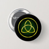 Gold und grüne Triquetra Button (Vorne & Hinten)