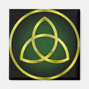 Gold und grüne Triquetra Magnet