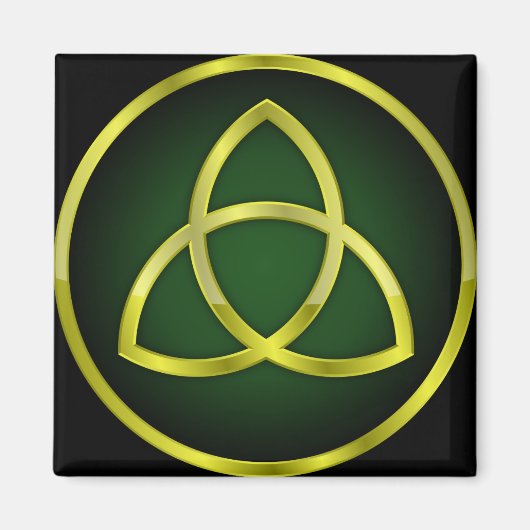 Gold und grüne Triquetra Magnet (Vorne)