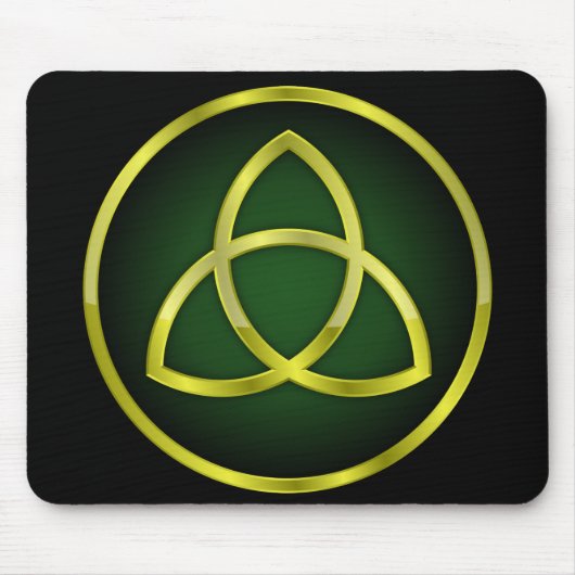 Gold und grüne Triquetra Mousepad (Vorne)