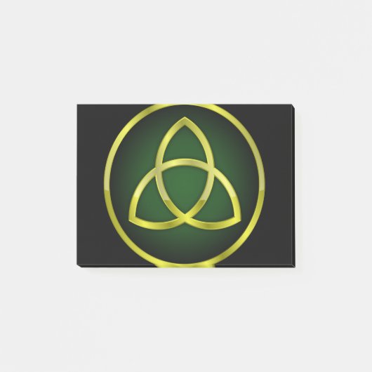 Gold und grüne Triquetra Post-it Klebezettel (Vorderseite)