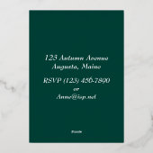 Gold und grüner Erntedank Folieneinladung (Rückseite)