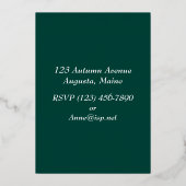 Gold und grüner Erntedank Folieneinladung (Rückseite)