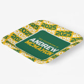 Gold und grüner Personalisierter Abschluss Pappteller (Gewinkelt)