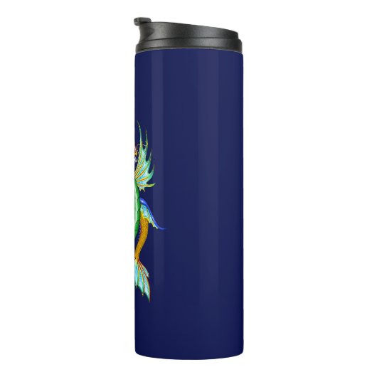 Gold und Grüner Wasserdrache für Drachenboote Thermosbecher (Nach rechts gedreht)