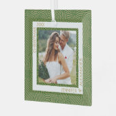 Gold und grünes Foto Ornament Aus Glas (Vorderseite links)