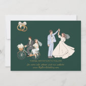 Gold und grünes Foto Save the Date (Rückseite)