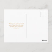 Gold und grünes Glück im neuen Jahr 2024 Postkarte (Rückseite)