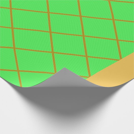 Gold und grünes Umschlagpapier Geschenkpapier (Ecke)