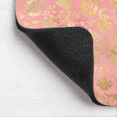 Gold- und hellrosa Folien-Blumenmuster Mousepad (Ecke)