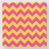 Gold und hellrosa Zigzag Steinuntersetzer (Vorderseite)