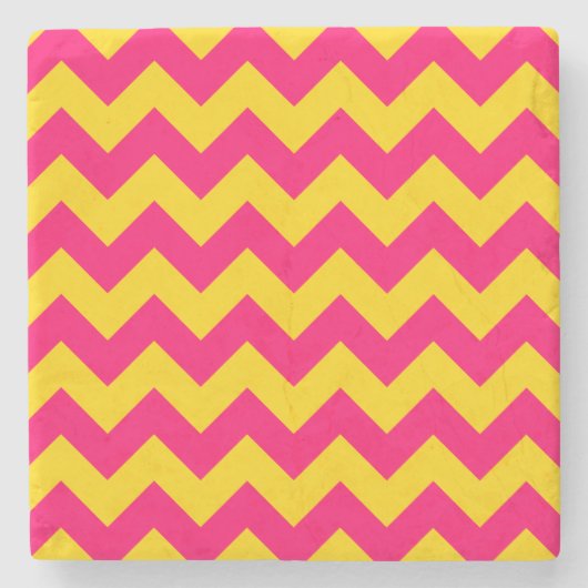 Gold und hellrosa Zigzag Steinuntersetzer (Vorderseite)