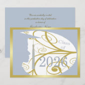 Gold- und Himmelblauer-Mann-Silhouette 2026 Karte (Vorne/Hinten)